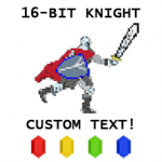 Pixel Knight with gems on a gamer side quest